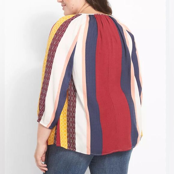 Lane Bryant bold stripes popover blouse top size 14/16 - Picture 3 of 9